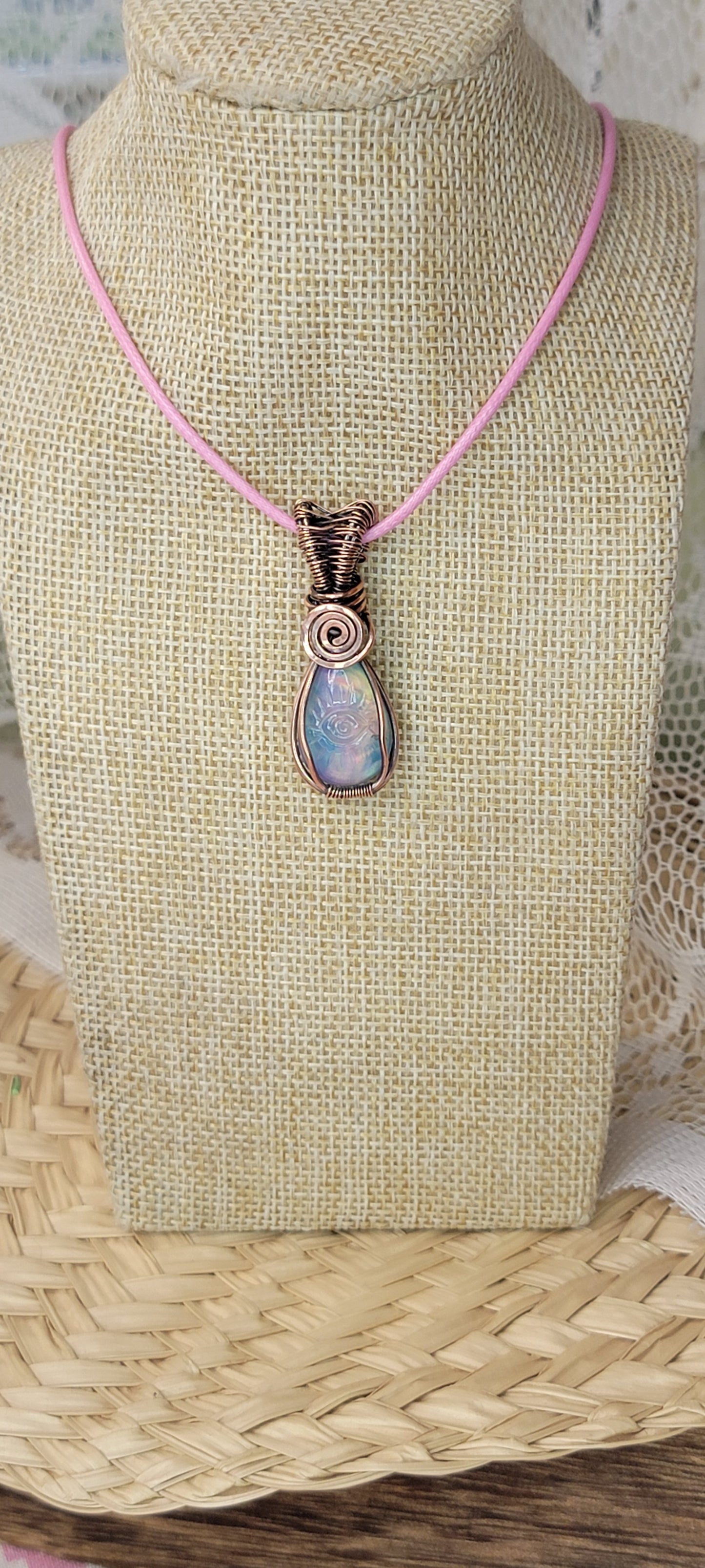 Copper Wrapped Opal Doplet