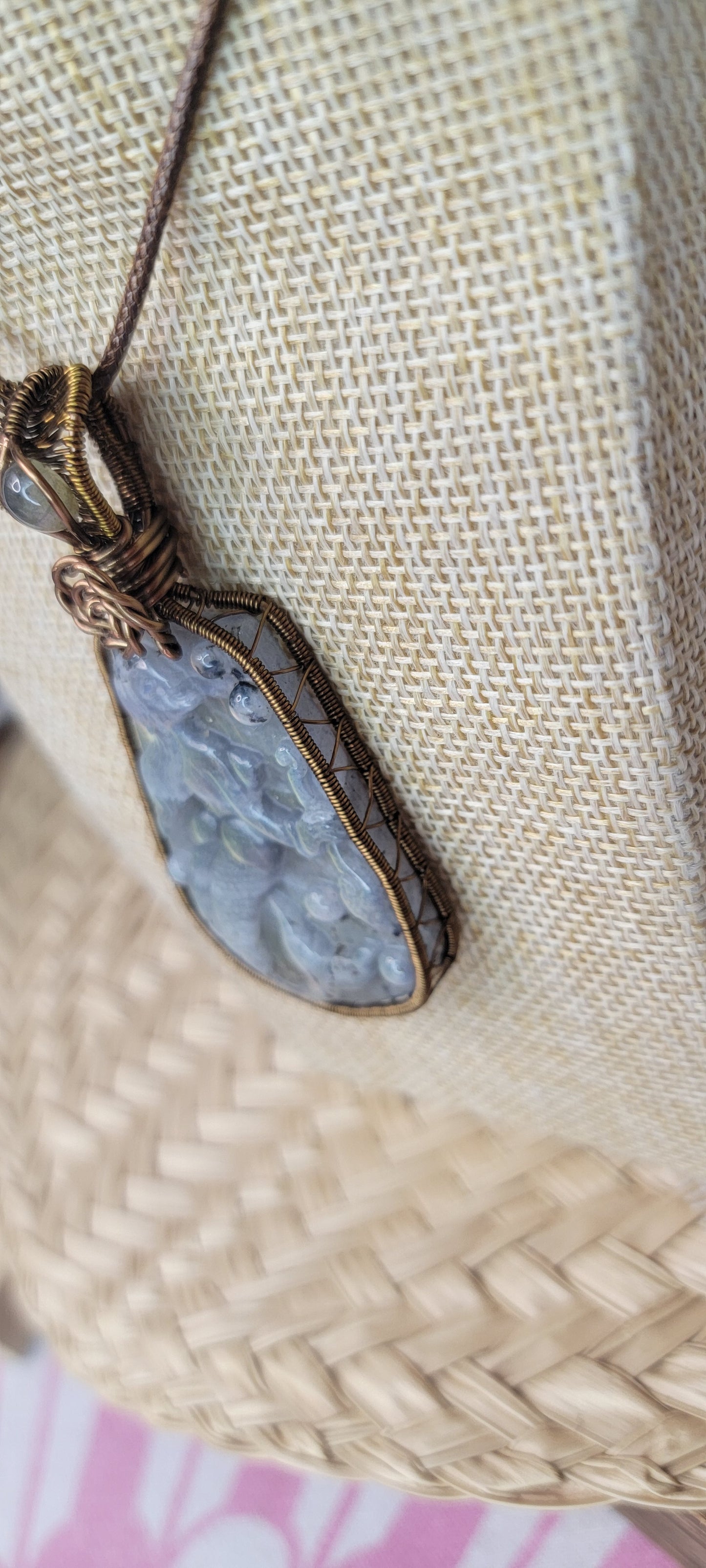 Mermaid Carved Labradorite Pendant