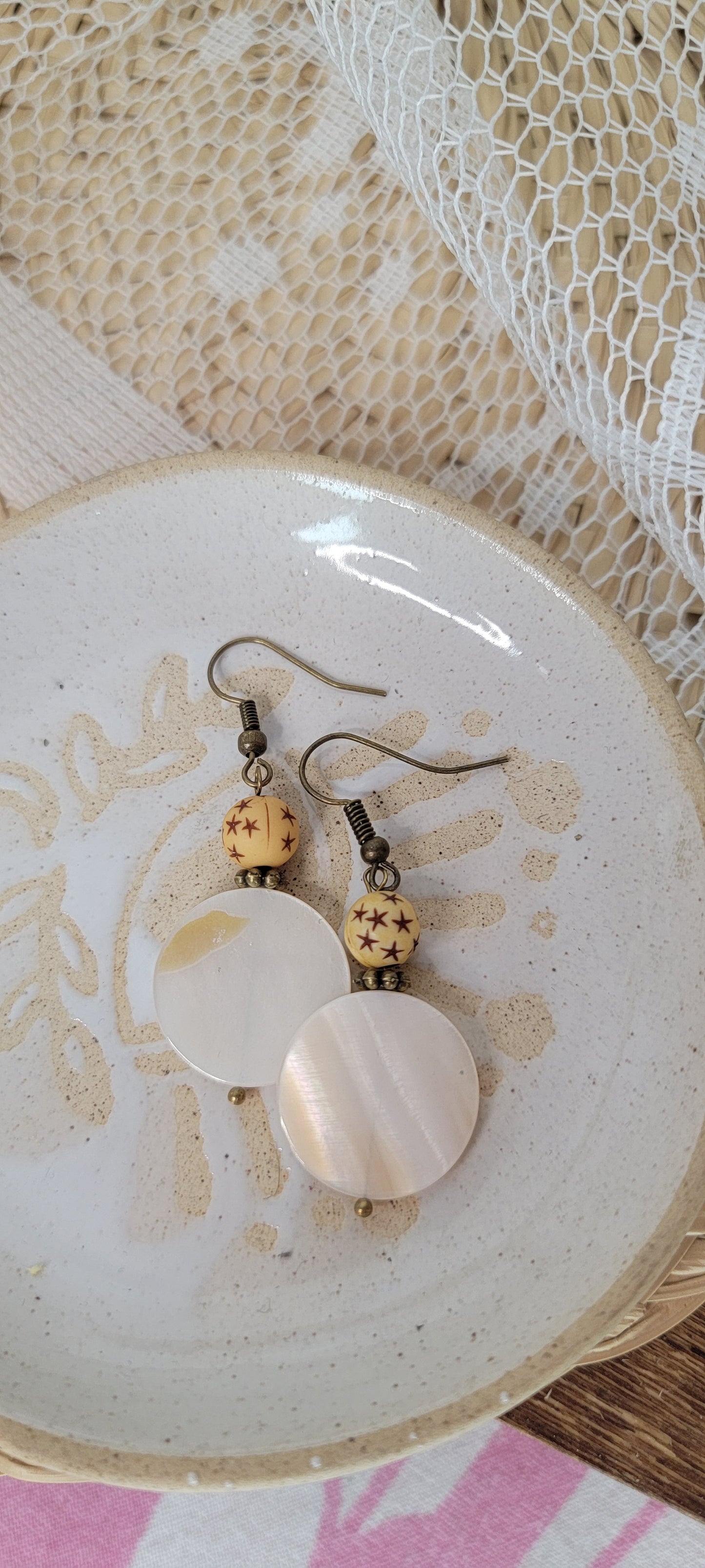 Mother of Pearl coin dangles