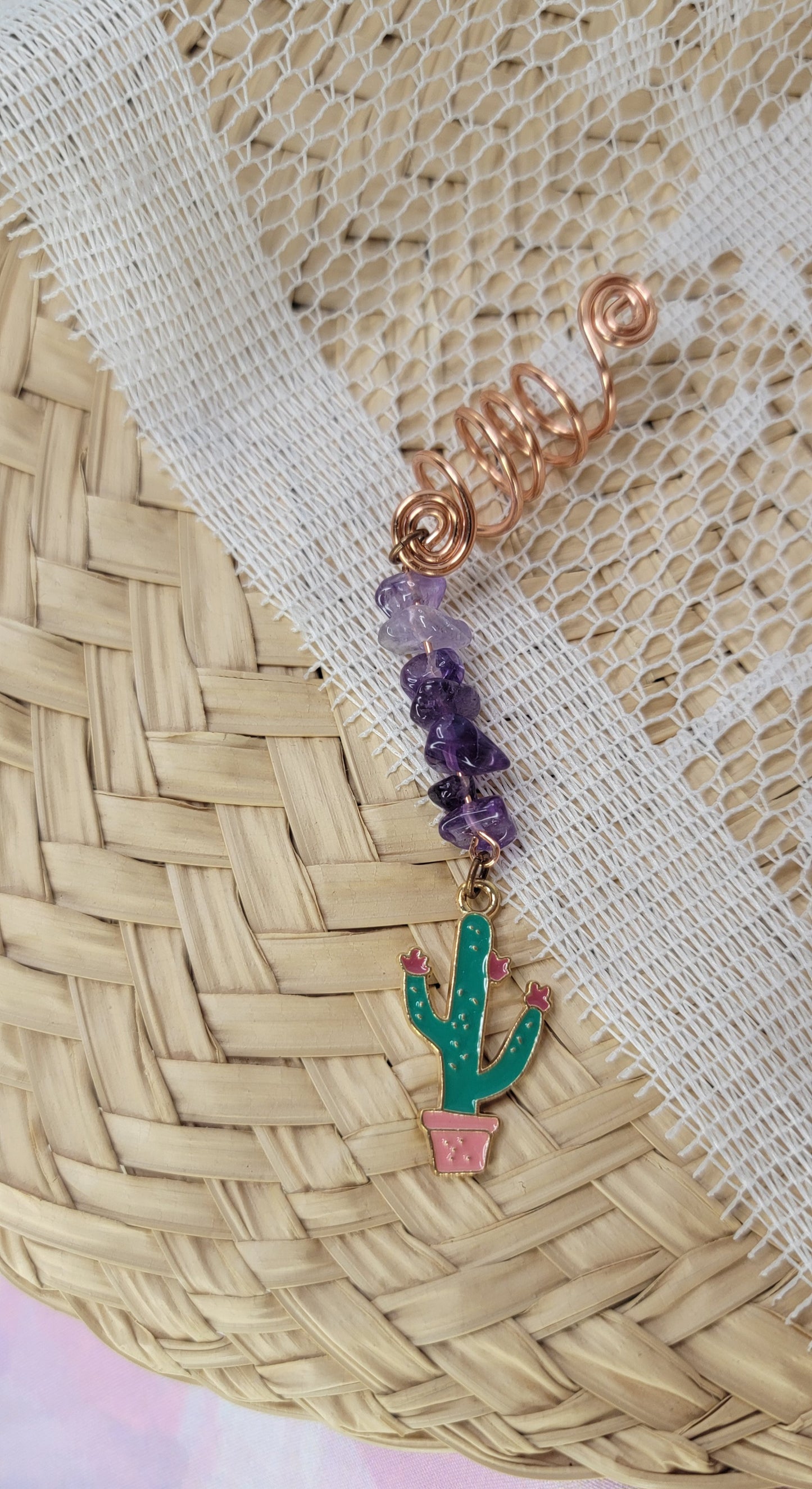 Beaded Amethyst Hair twist