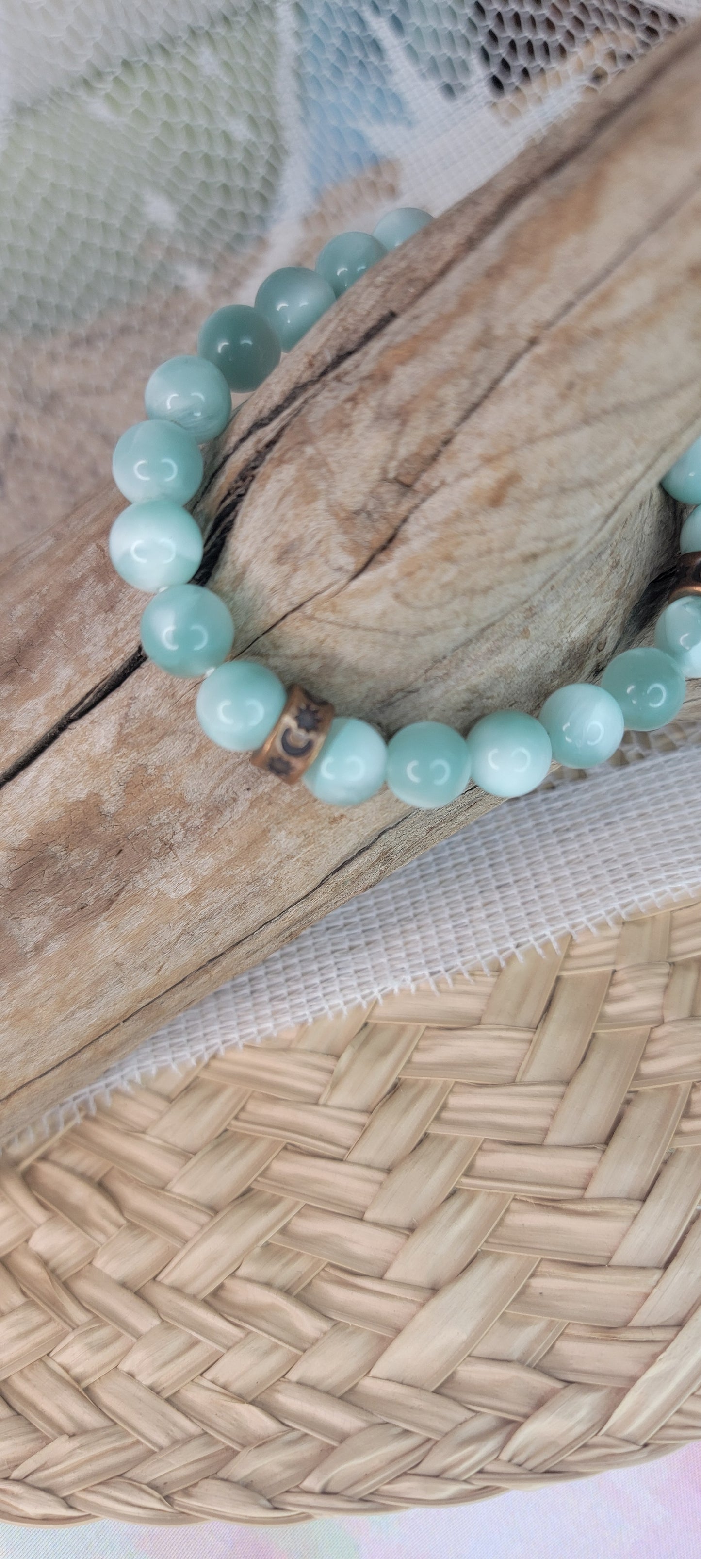 Beaded Hemimorphite Stretch Bracelet