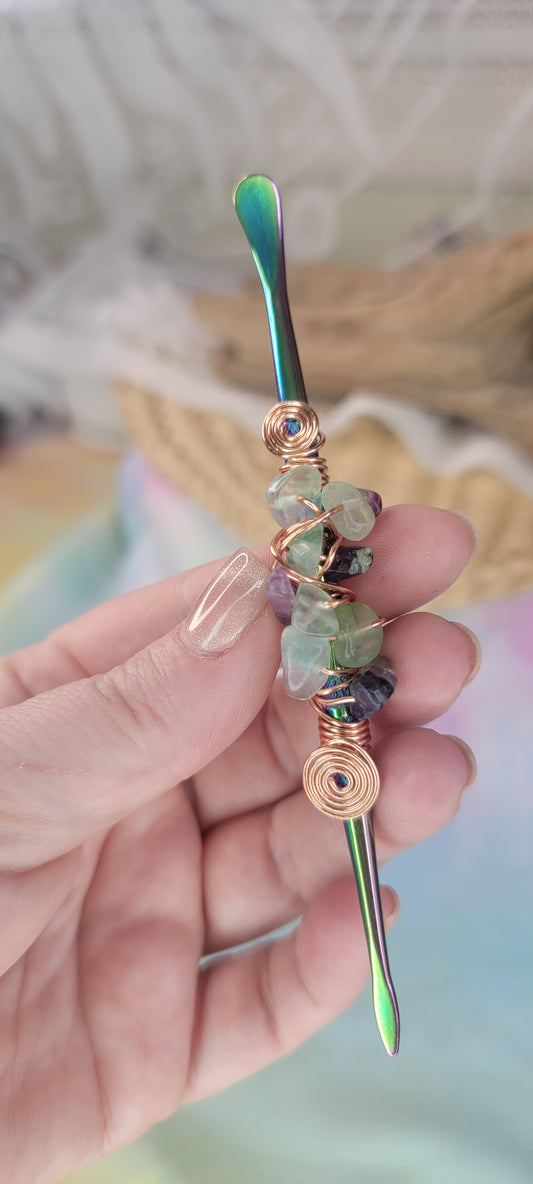 Rainbow Fluorite Dab Tool