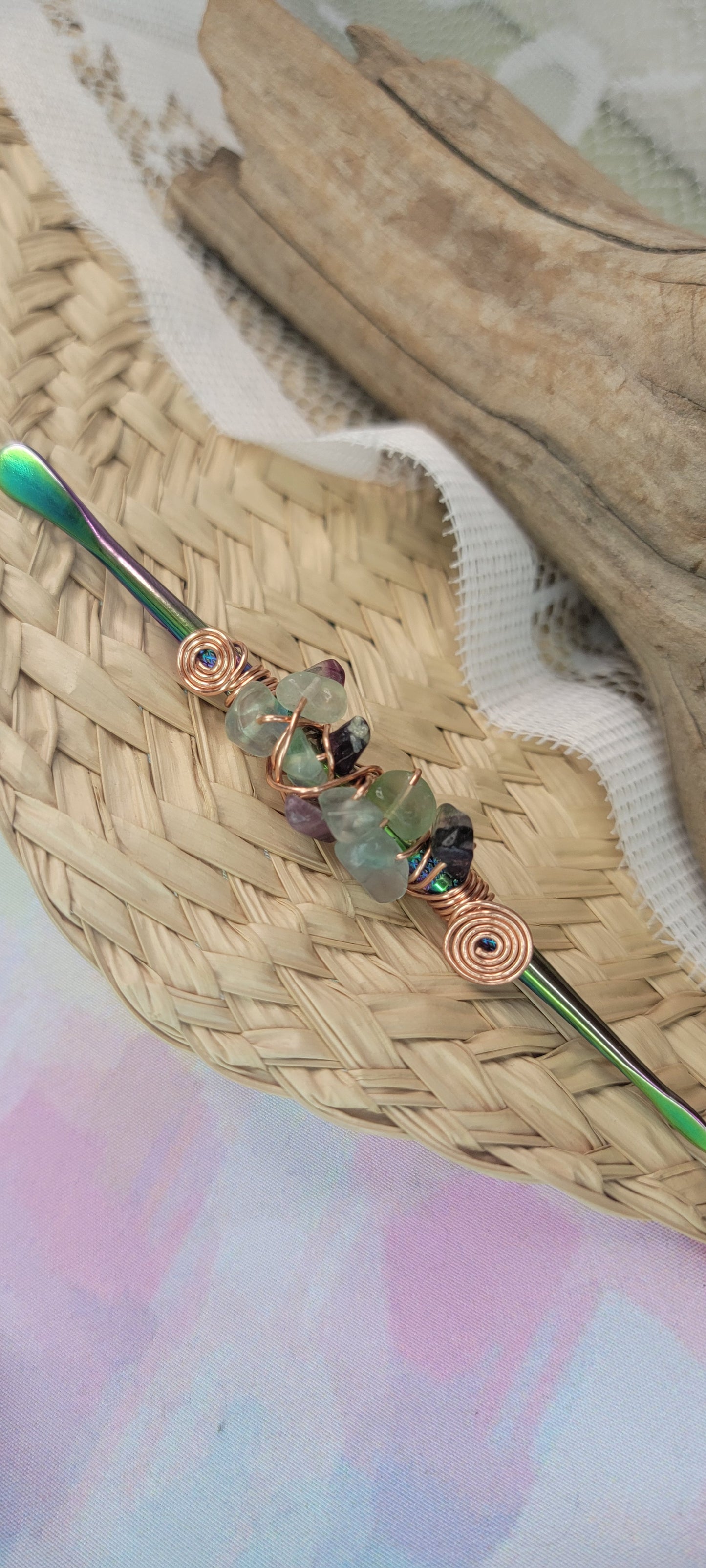 Rainbow Fluorite Dab Tool