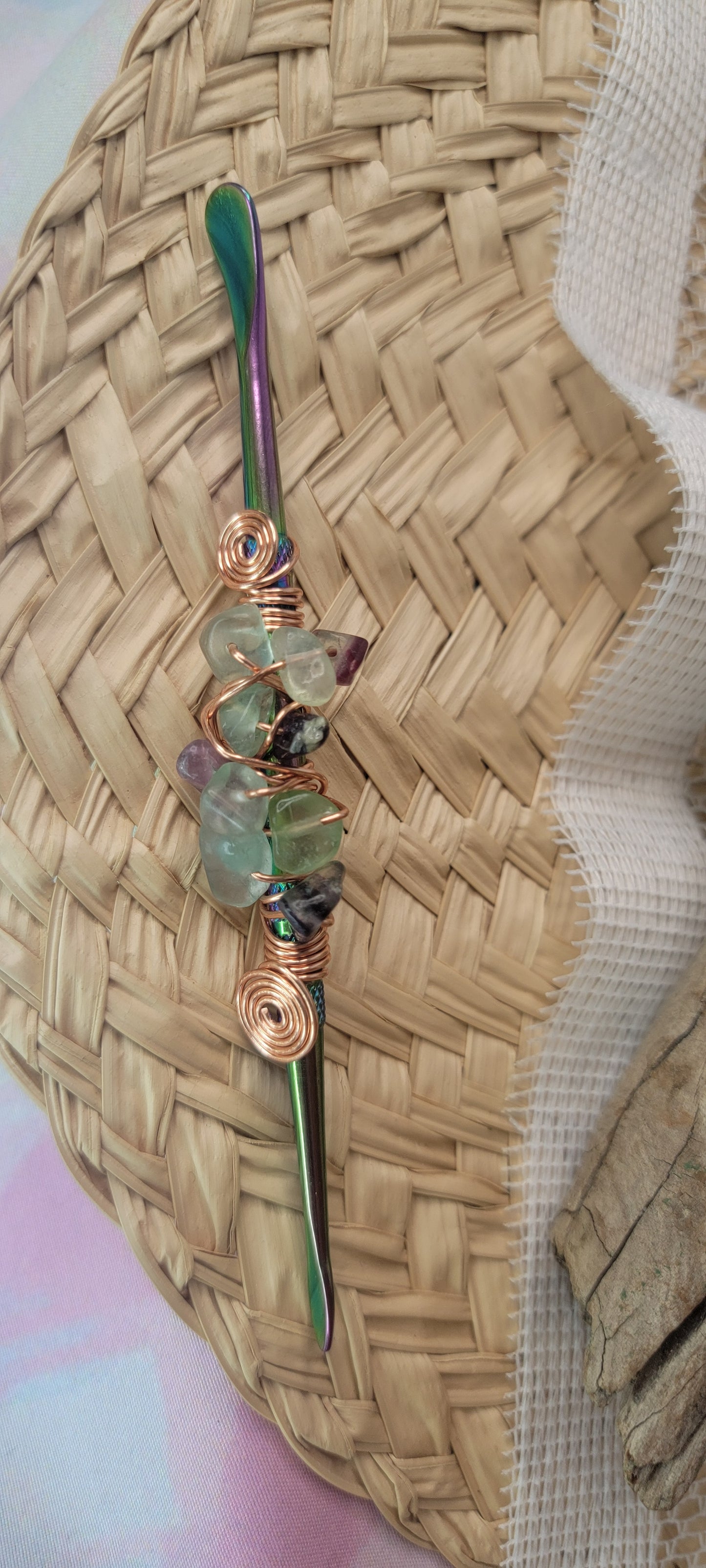 Rainbow Fluorite Dab Tool