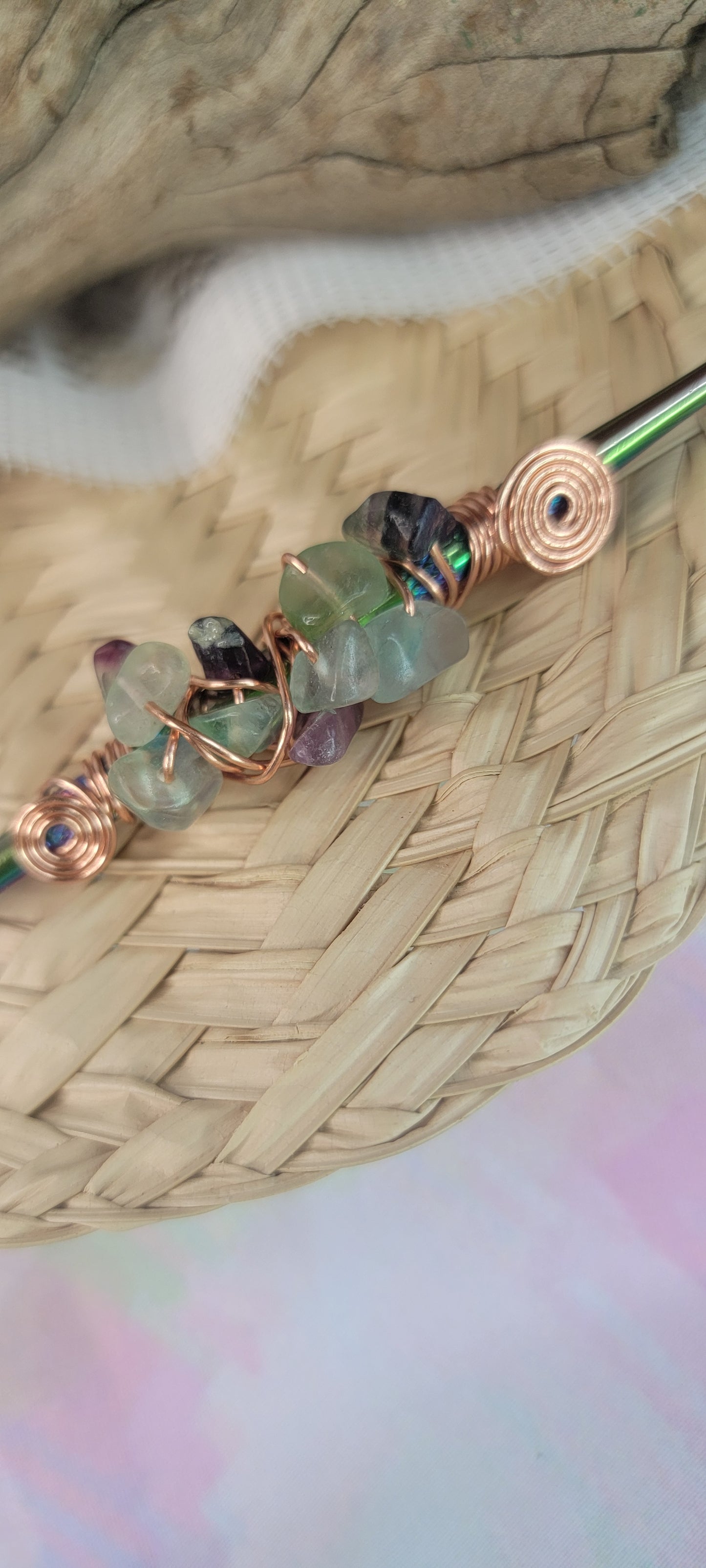 Rainbow Fluorite Dab Tool