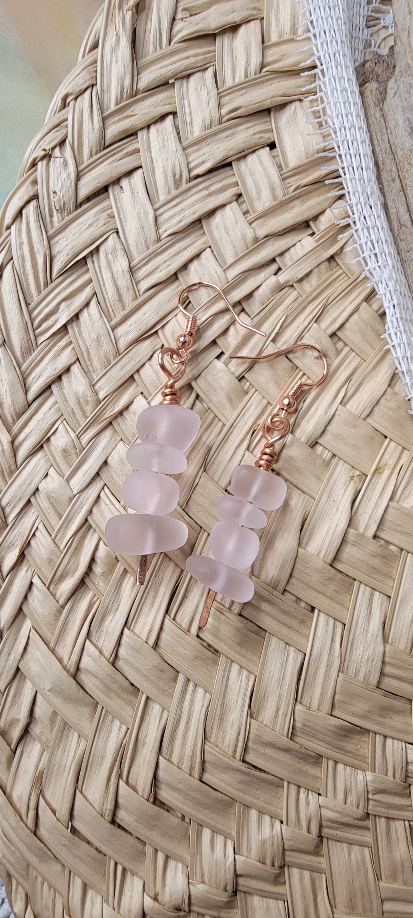 Rose Quartz & Copper Dangles