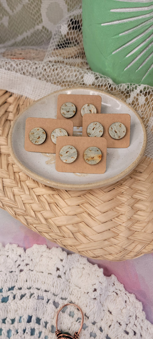 Hand Painted Full Moon Wood Studs