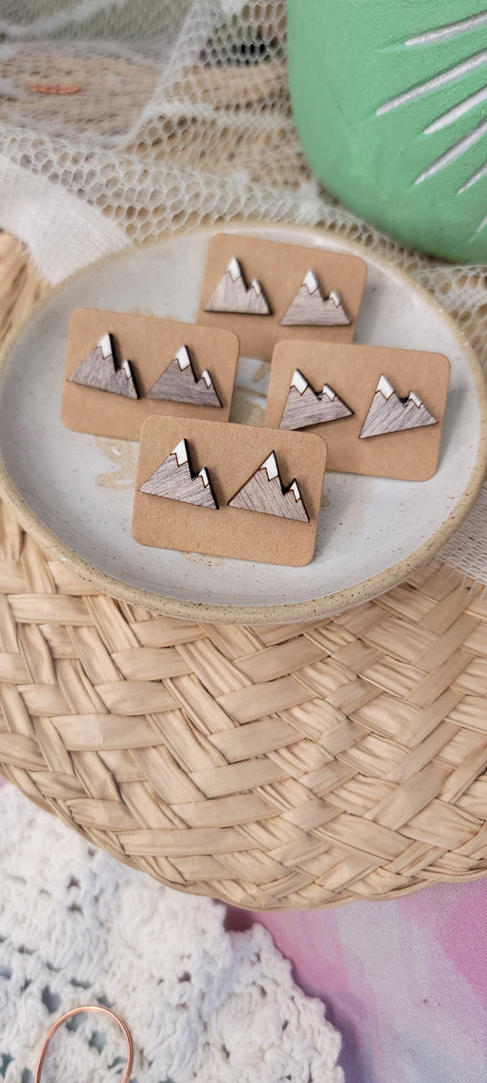Hand Painted Mountain Wood Studs