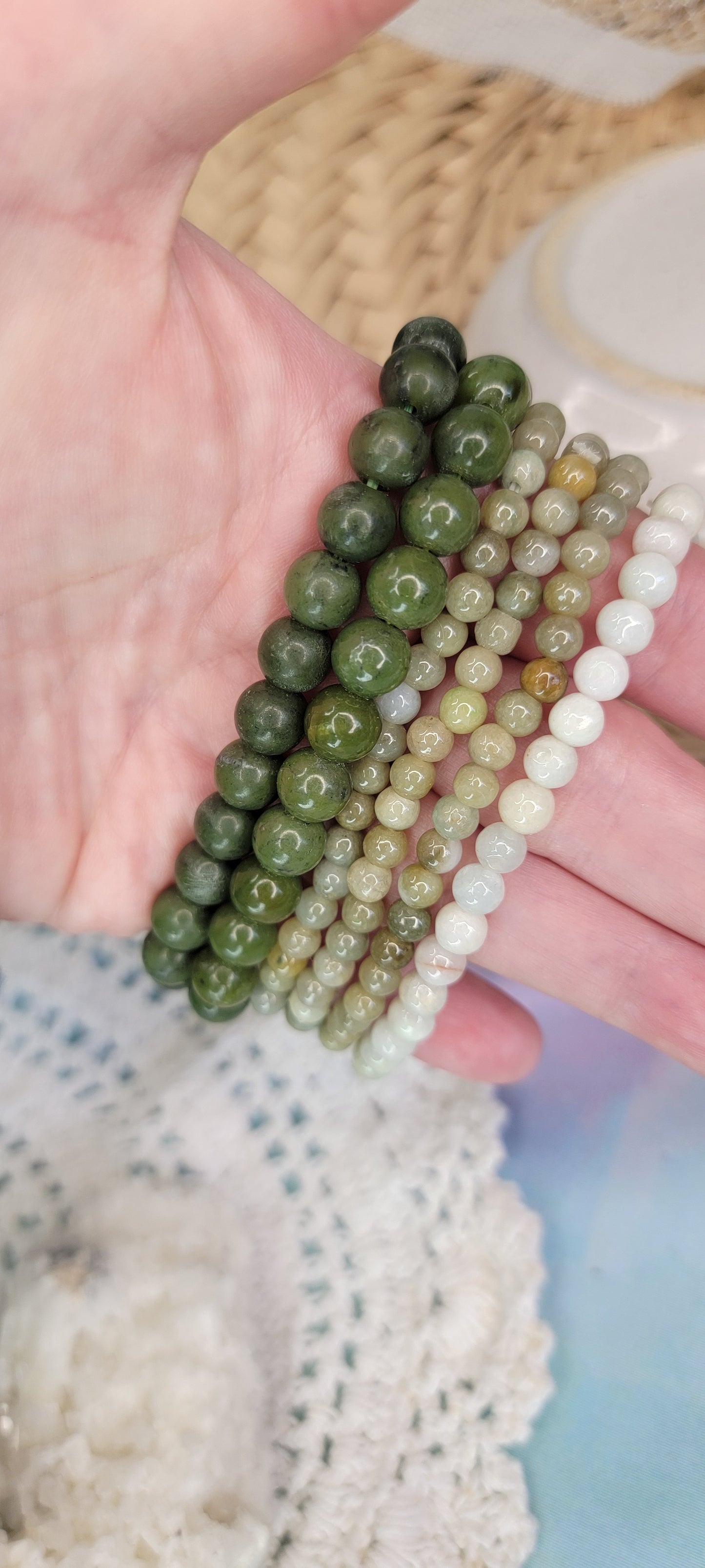Jade Stretch Bracelet 8mm/6mm