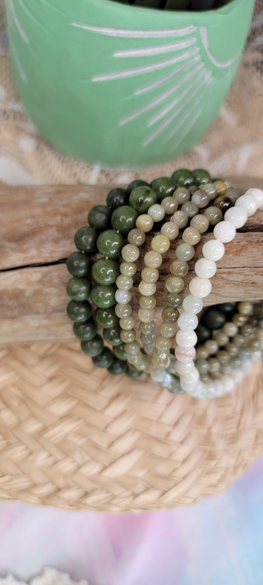Jade Stretch Bracelet 8mm/6mm