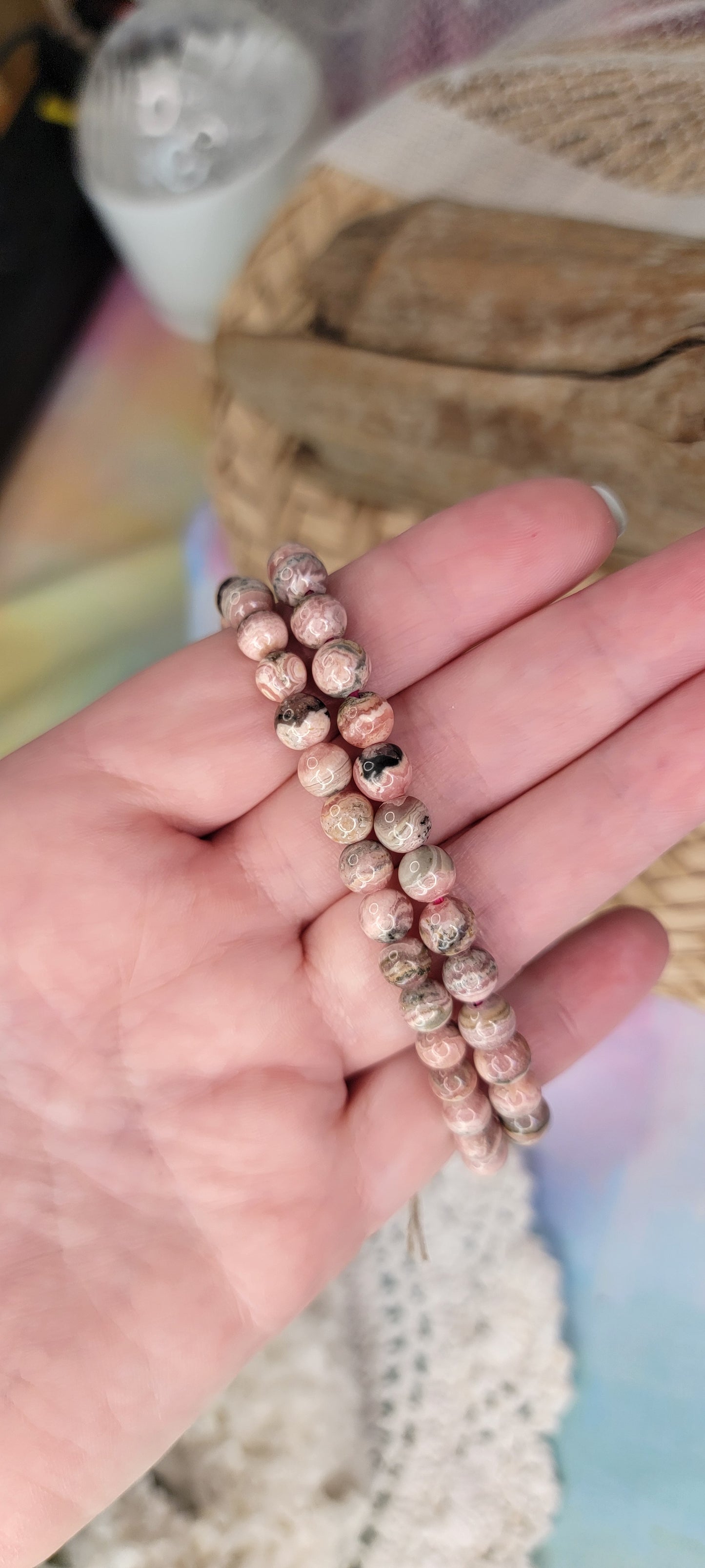 Rhodocrosite Stretch Bracelet 6mm