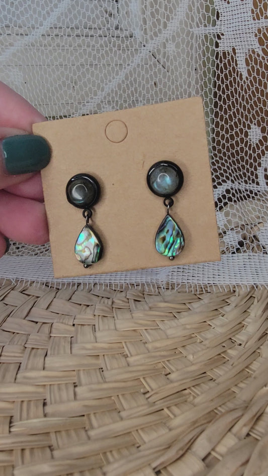Abalone & Labradorite Dangle Earrings