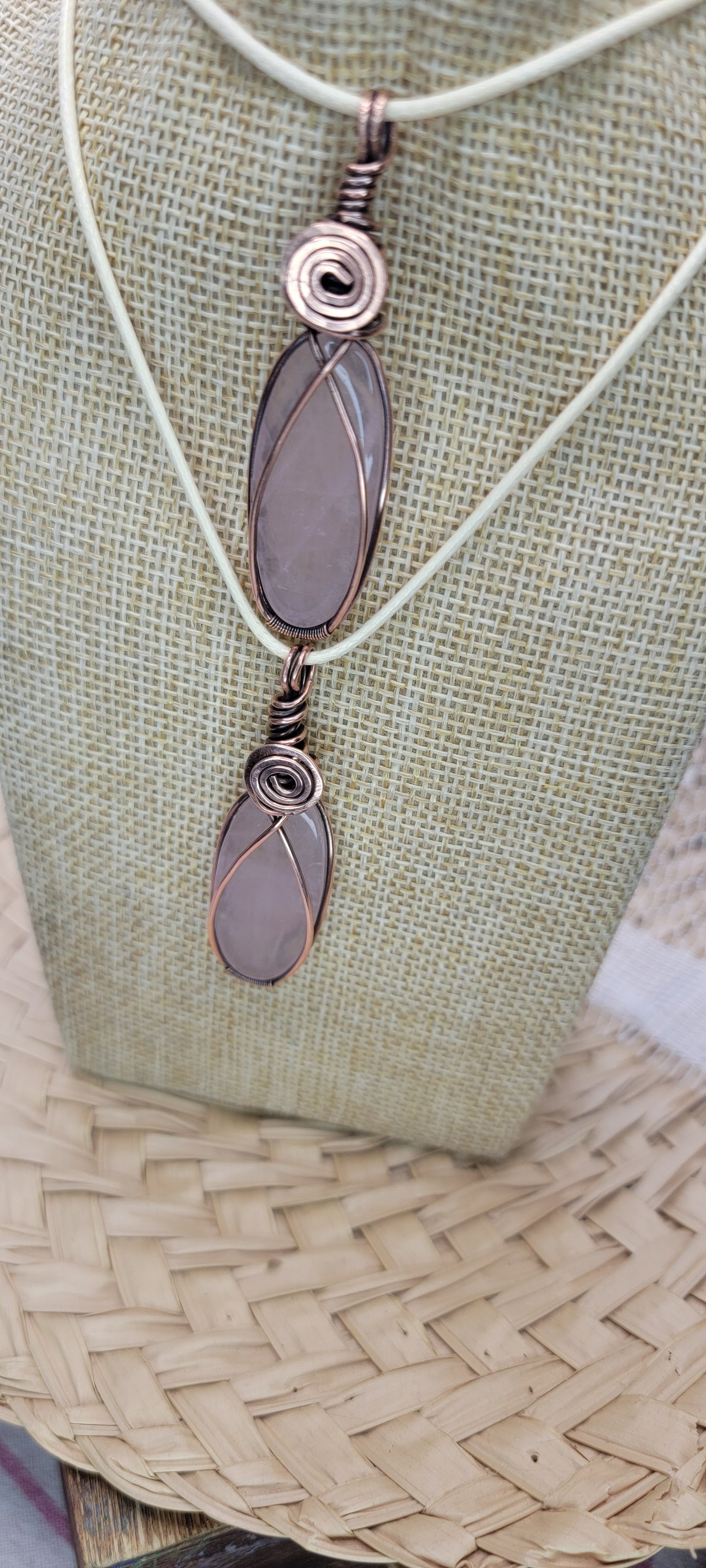 Rose Quartz Wrapped in Copper