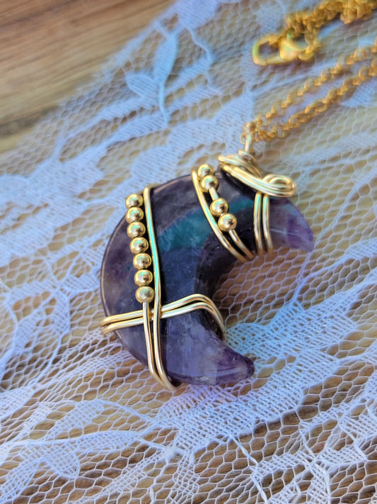 Amethyst Cresent pendant