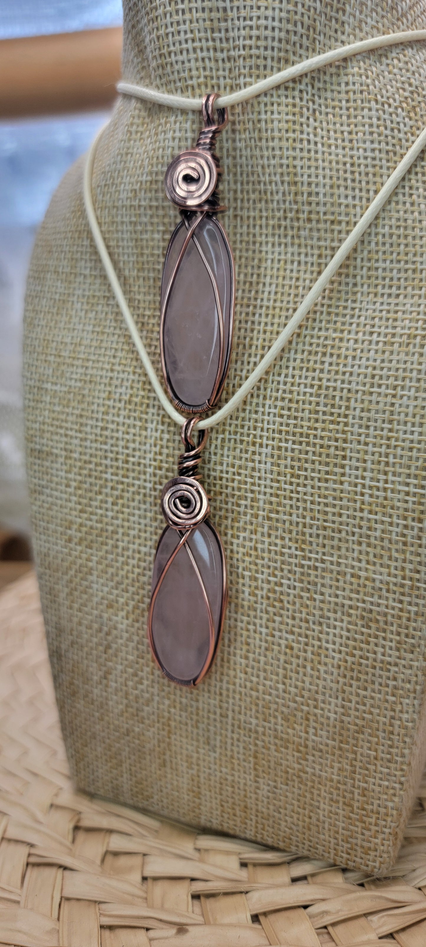 Rose Quartz Wrapped in Copper