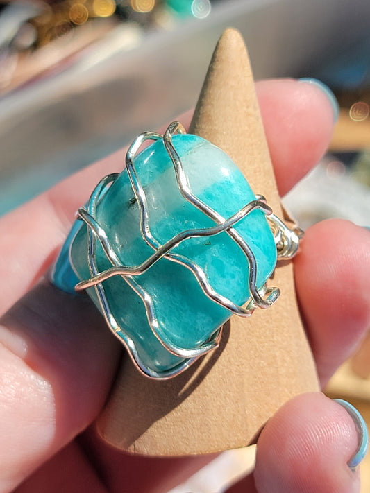 Amazonite Ring Size 8