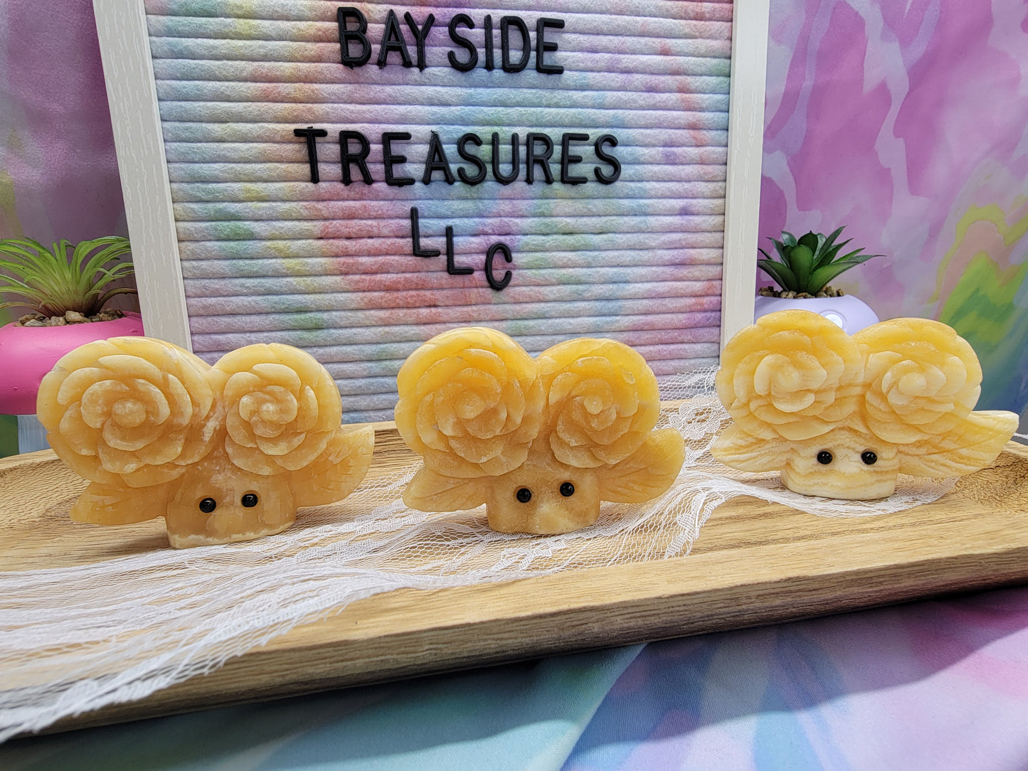 Orange Calcite Double Flower Cuties