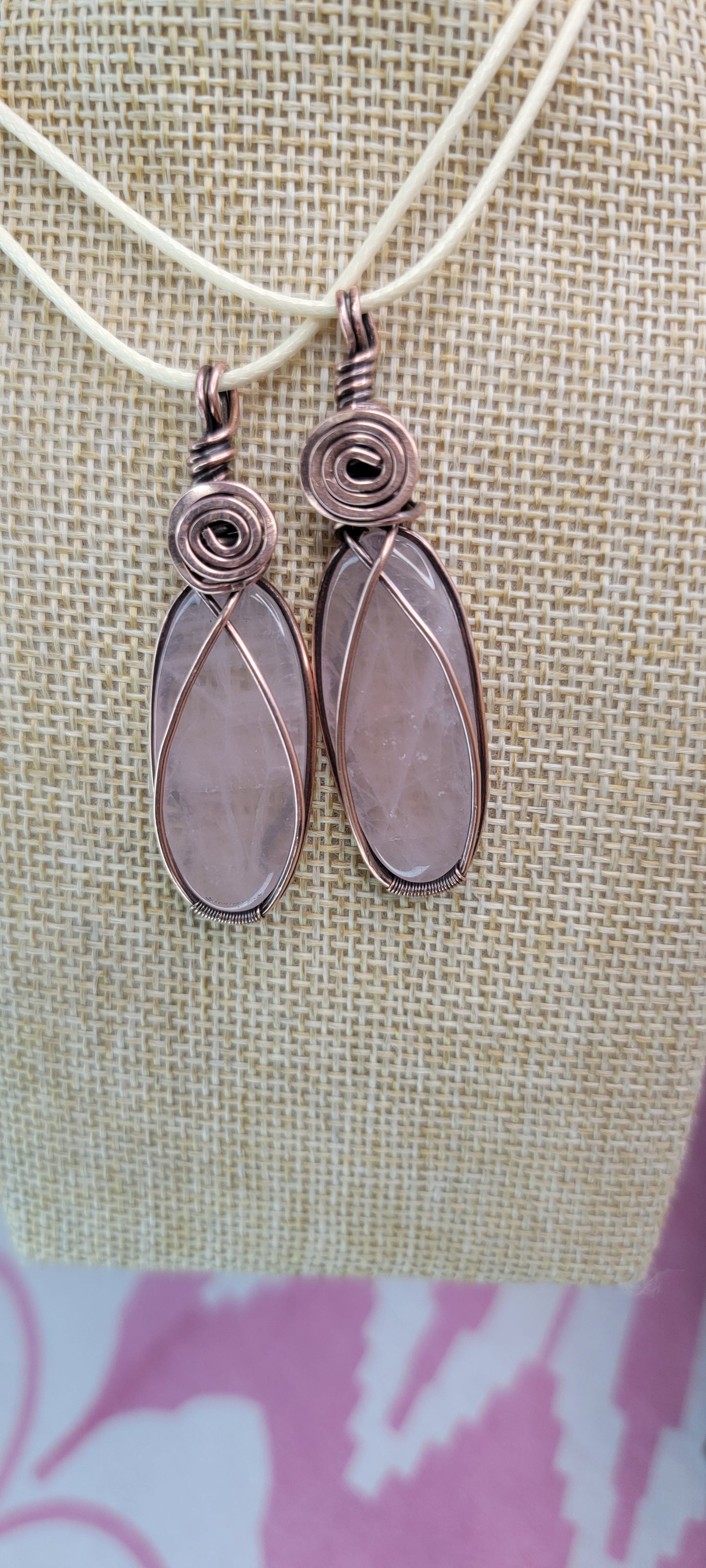 Rose Quartz Wrapped in Copper