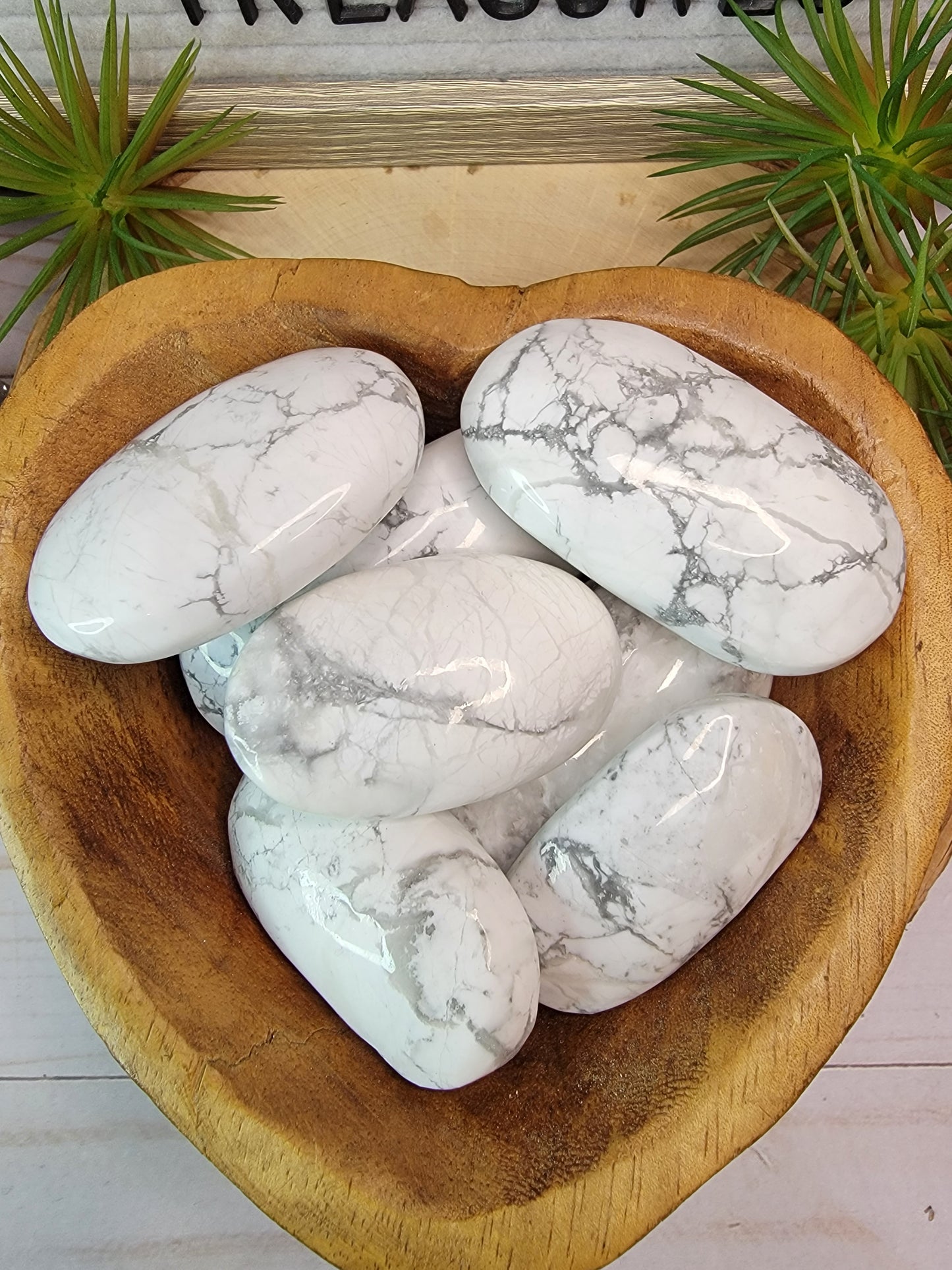 Howlite Palm Stones Bayside Treasures