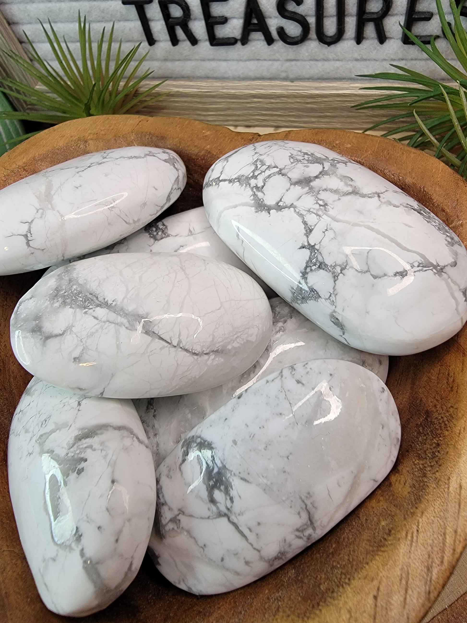 Howlite Palm Stones Bayside Treasures