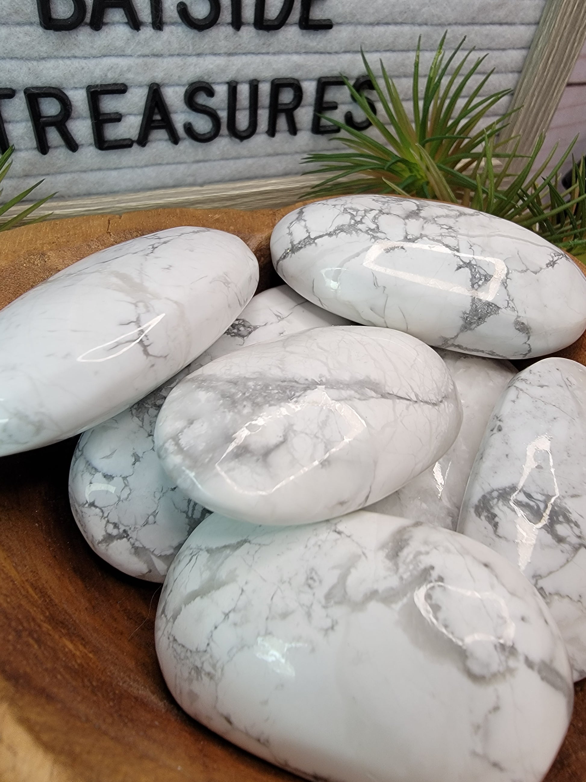 Howlite Palm Stones Bayside Treasures