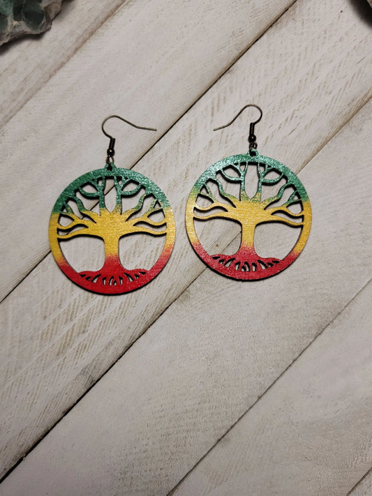 Rasta Vibes Tree Of Life Earrings